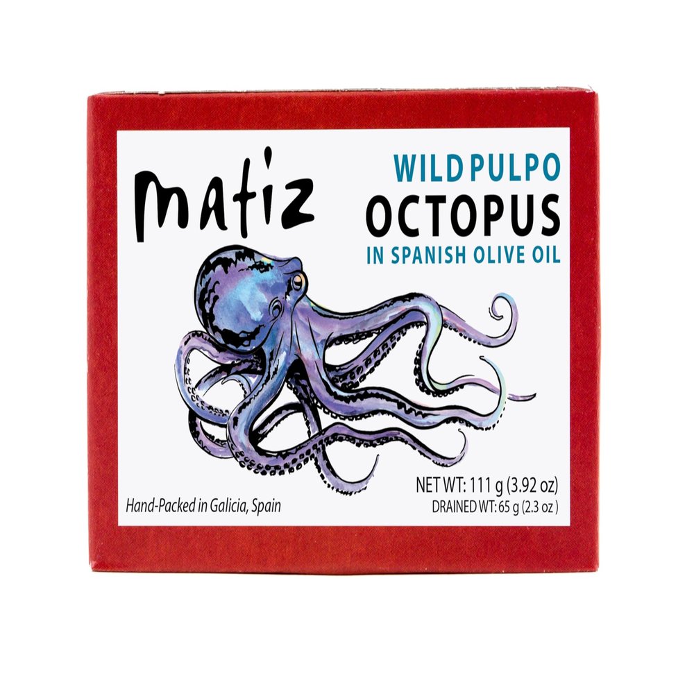Matiz Pulpo Wild-Caught Pulpo Spanish Octopus in Olive Oil 4.0 Oz, (2 Pack)