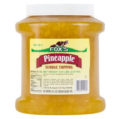 Fox's Pineapple Ice Cream Topping - 1/2 Gallon Jar