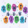 1/8 Sheet ~ Paw-ty Time Pet Birthday ~ Edible Cake/Cupcake Topper - D2181 view 1