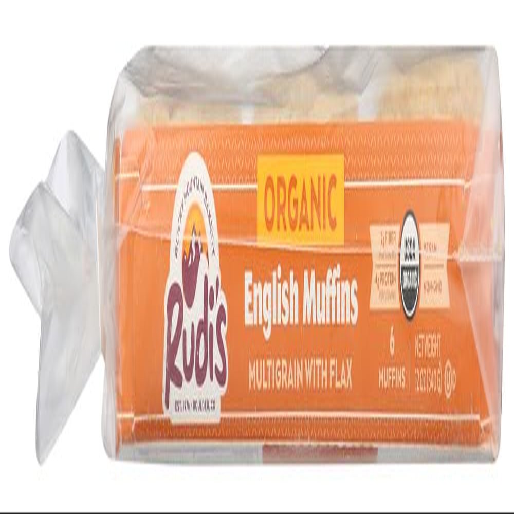 Rudis Organic Multigrain with Flax English Muffin, 12 Ounce -- 8 per case.