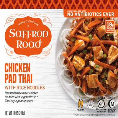 Saffron Road Pad Thai Chicken with Rice Noodles, 10 Ounce -- 8 per case.