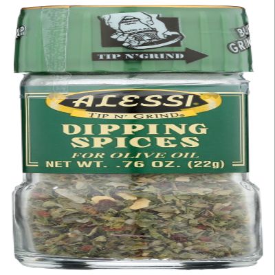 Alessi Herb & Seasoning Grinder, Dipping Spices for Olive Oil, Tip n' Grind (Garlic, 0.76 Ounce (Pack of 1))