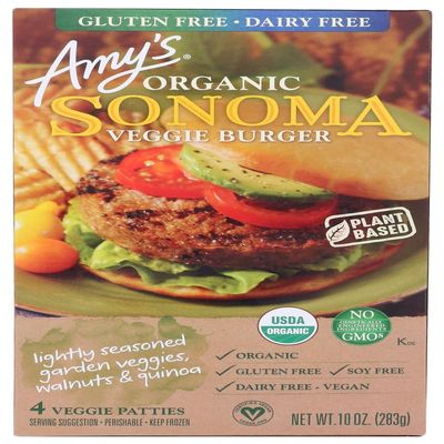 Amys Sonoma Veggie Burger, 10 Ounce -- 12 per case.