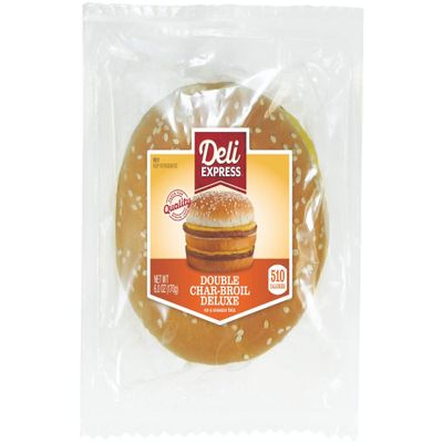 Deli Express Double Charbroil Deluxe Sandwich, 6 Ounce -- 8 per case.