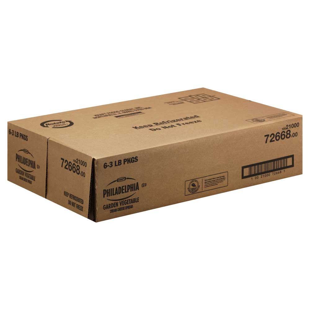 Kraft Philadelphia Garden Vegetable Cream Cheese - Tub, 3 Pound -- 6 per case.