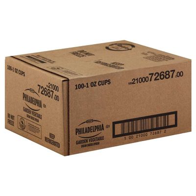 Kraft Philadelphia Garden Vegetable Cream Cheese - Cup, 1 Ounce - 100 per case.
