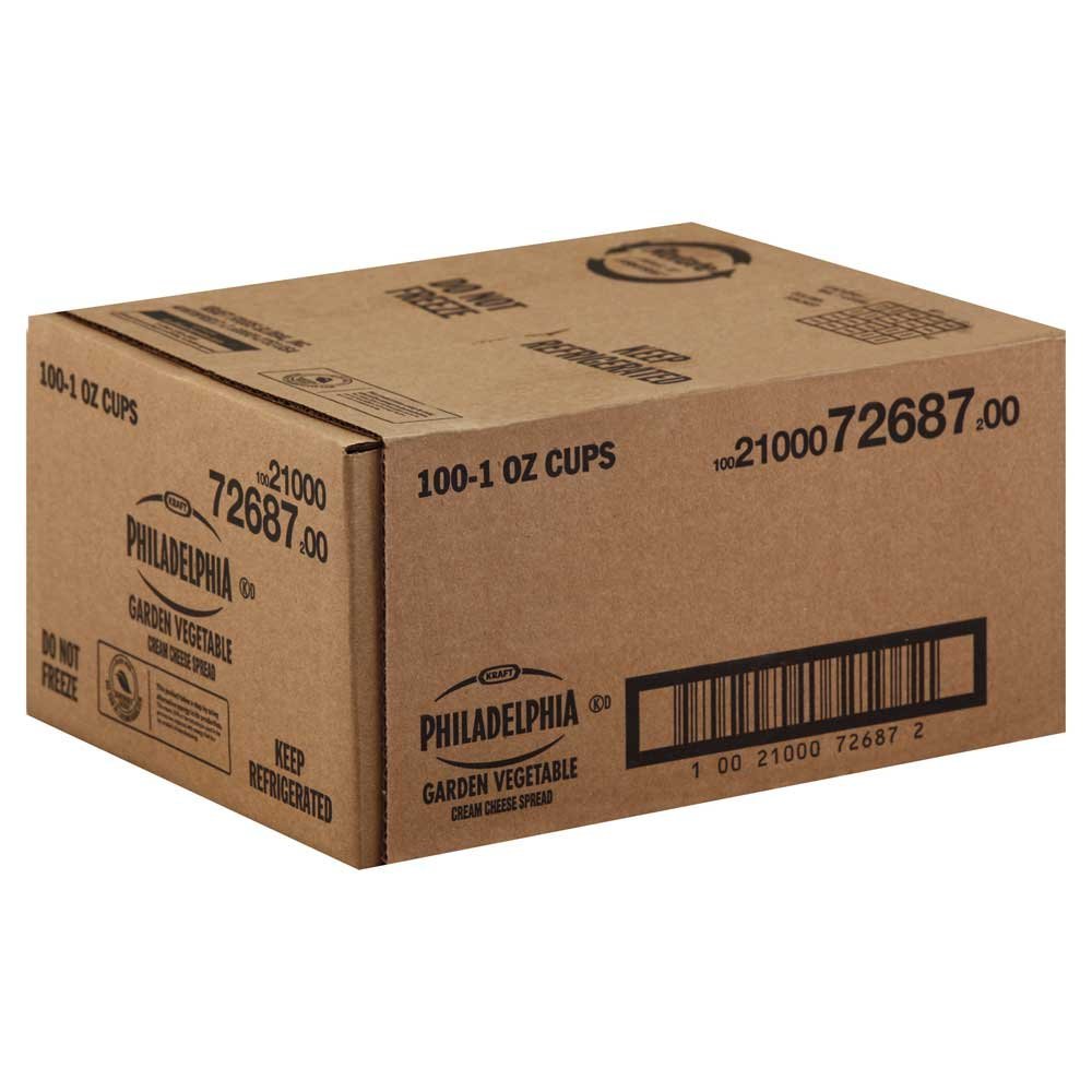 Kraft Philadelphia Garden Vegetable Cream Cheese - Cup, 1 Ounce - 100 per case.