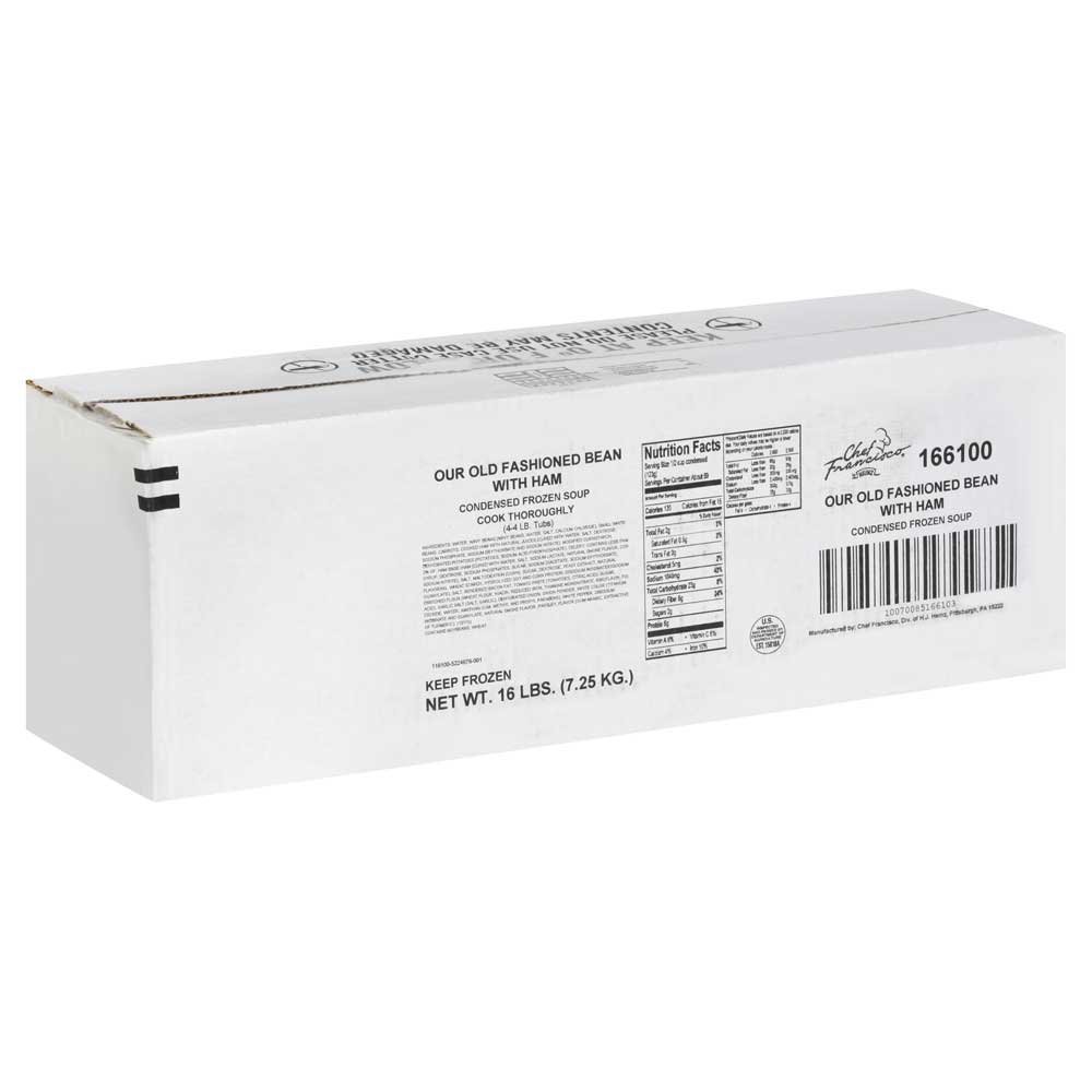 Chef Francisco Old Fashioned Bean Soup with Ham - 4 lb. tub, 4 per case