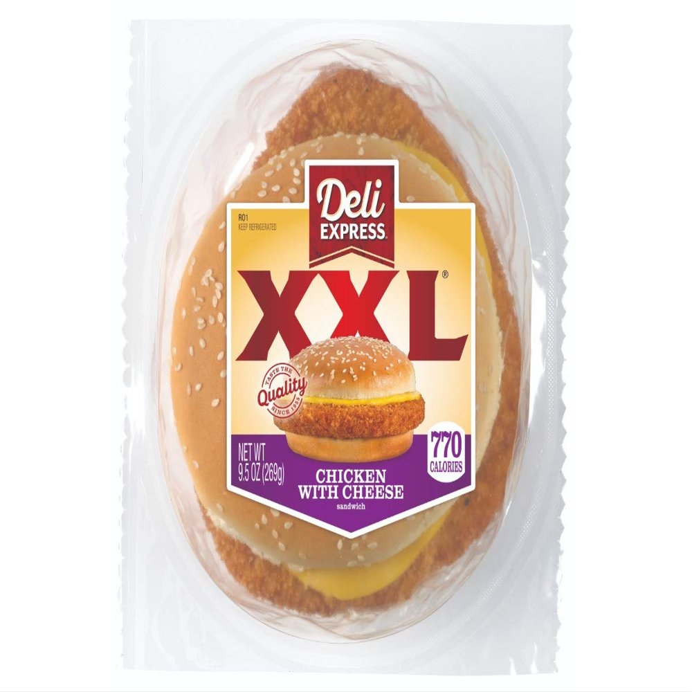 Deli Express XX Large Chicken with Cheese Sandwich -- 6 per case.