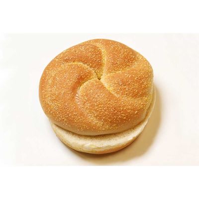 Rotellas Kaiser Corn Meal Dusted Hamburger Bun, 4 inch -- 96 per case.
