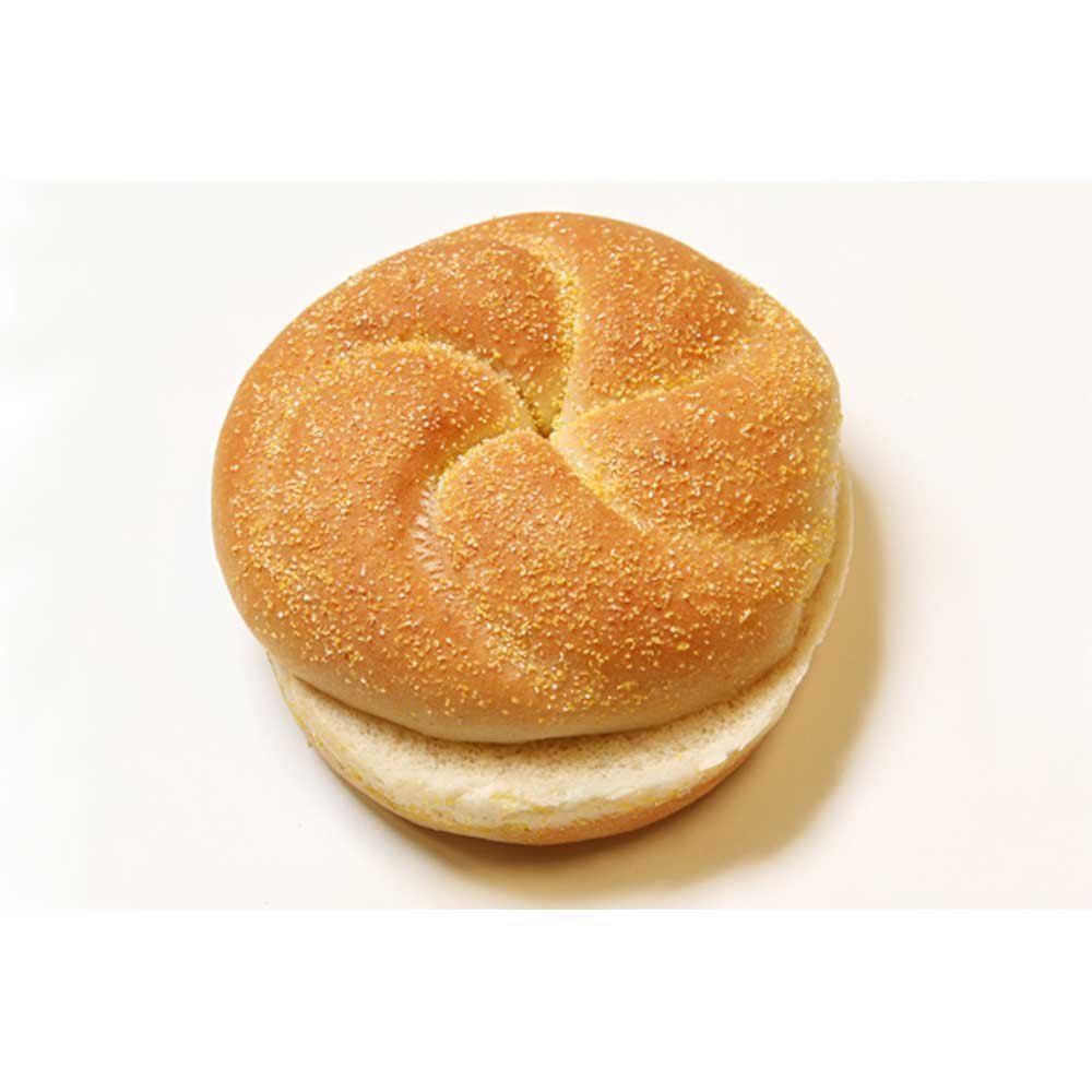 Rotellas Kaiser Corn Meal Dusted Hamburger Bun, 4 inch -- 96 per case.