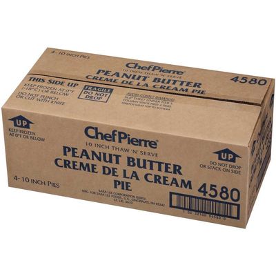 Sara Lee Chef Pierre Peanut Butter Creme de la Cream Pie, 10 inch -- 4 per case.