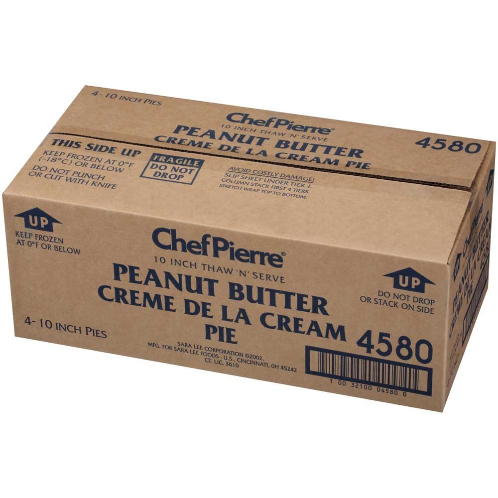 Sara Lee Chef Pierre Peanut Butter Creme de la Cream Pie, 10 inch -- 4 per case.