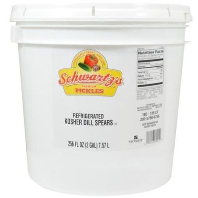 Bay Valley Foods 700A Kosher Spear Dill Pickle, 2 Gallon -- 1 each.