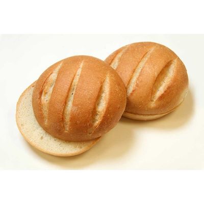Rotellas White Gourmet Split Top Hamburger Bun, 4 inch -- 48 per case.