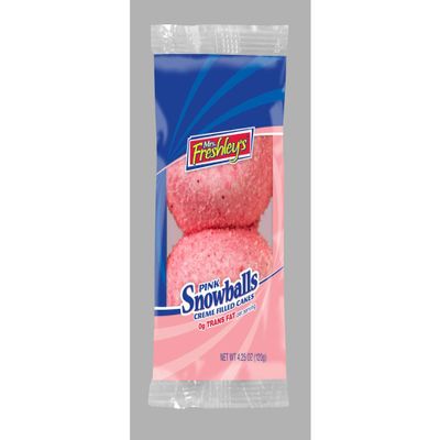 Mrs.Freshleys Creme Filled Pink Snowball Cake, 4.25 Ounce (Pack of 48)