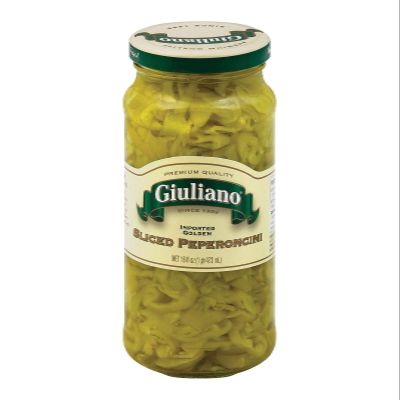 Giulianos Sliced Greek Golden Peperoncini, 16 Ounce - 6 per case.
