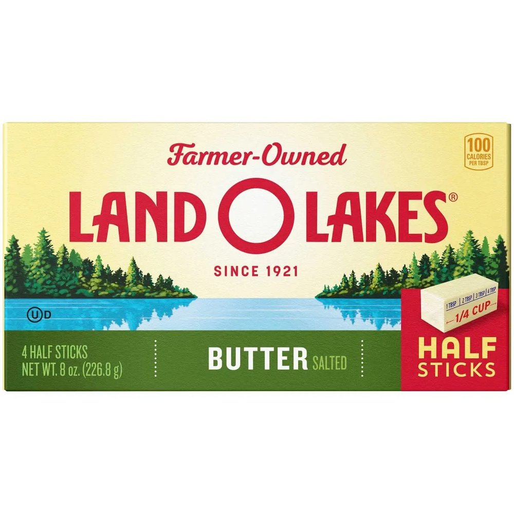 Land O Lakes Quarter Salted Butter, 8 Ounce -- 12 per case.