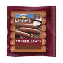 Johnsonville Smoked Bratwurst - 6 per pack -- 10 packs per case.