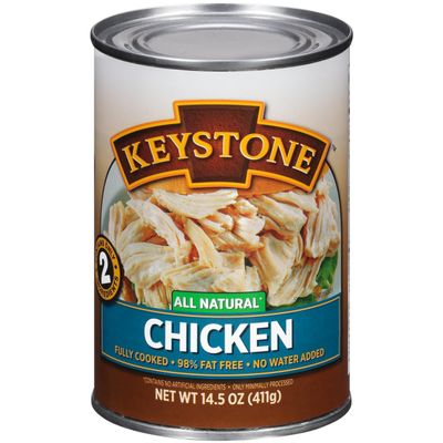 Keystone All Natural Canned Chicken 14.5 Oz Fully Cooked | No Water Added | Ready to Meat | Quick Meals Emergency Survival Food Canned Meat Pack of 1