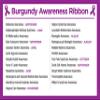 12 Burgundy Ribbon Note Cards for Multiple Myleoma, Sickle Cell Anemia Awareness view 3