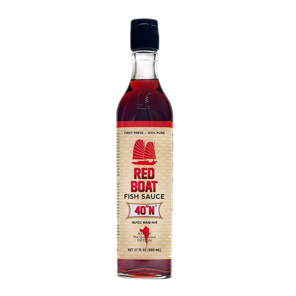 Red Boat Fish Sauce | Premium 40N Fish Sauce made with just 2 ingredients in Vietnam | Keto, Paleo & Whole 30 | Gluten and Sugar free | 17 fl oz