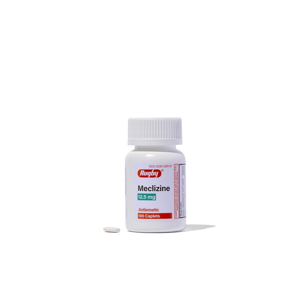 Rugby Meclizine 12.5mg Caplets - Antiemetic Motion Sickness Symptom Relief - 100 Count