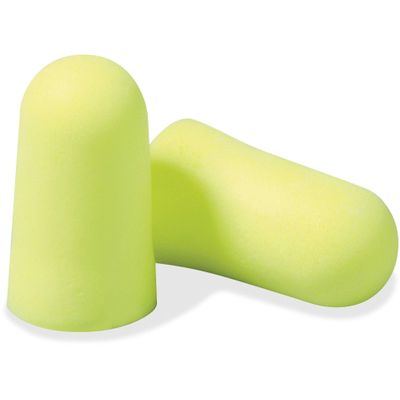 3M 3121251 E-A-Rsoft Yellow Neon Foam Earplugs, Uncorded, Large, Polybag, NRR 33