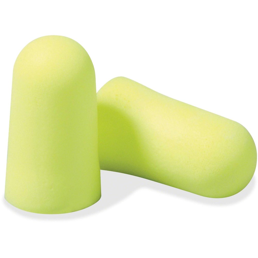 3M 3121251 E-A-Rsoft Yellow Neon Foam Earplugs, Uncorded, Large, Polybag, NRR 33