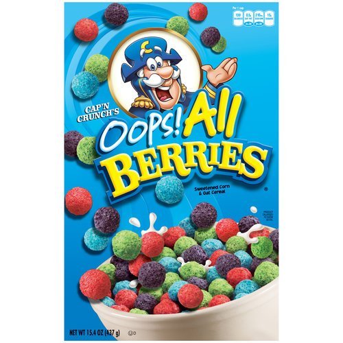 Cap'n Crunch's Oops All Berries Cereal 15.4 Oz Box (6 boxes)