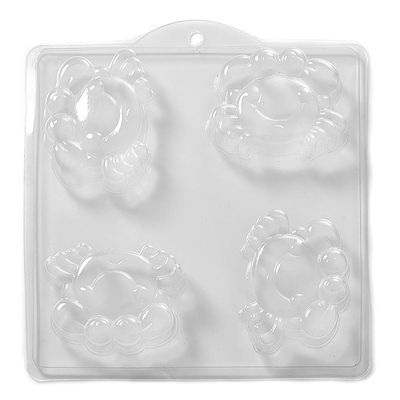 World of Moulds 4 Cavity Cartoon Crab Soap/Bath Bomb Mold M48