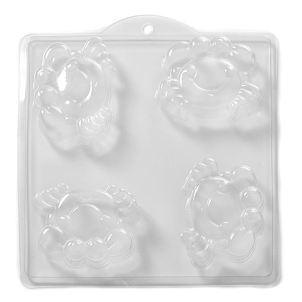 World of Moulds 4 Cavity Cartoon Crab Soap/Bath Bomb Mold M48