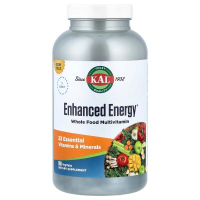 Kal Enhanced Energy Iron Free Multivitamin -- 180 Vegetarian Tablets