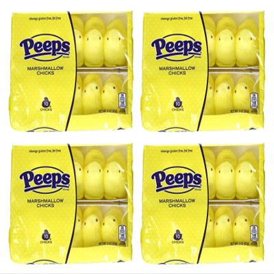 Marshmallow Peeps Yellow Chicks -10 Ct Tray - (Pack of 4)