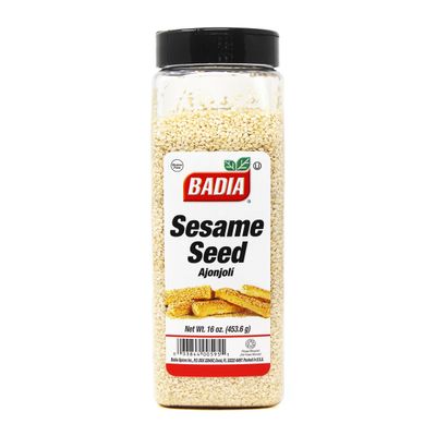 Badia Sesame Seed Hulled 16 oz  Nutty Mild Flavor for Baking, Cooking, Salads, & Breads