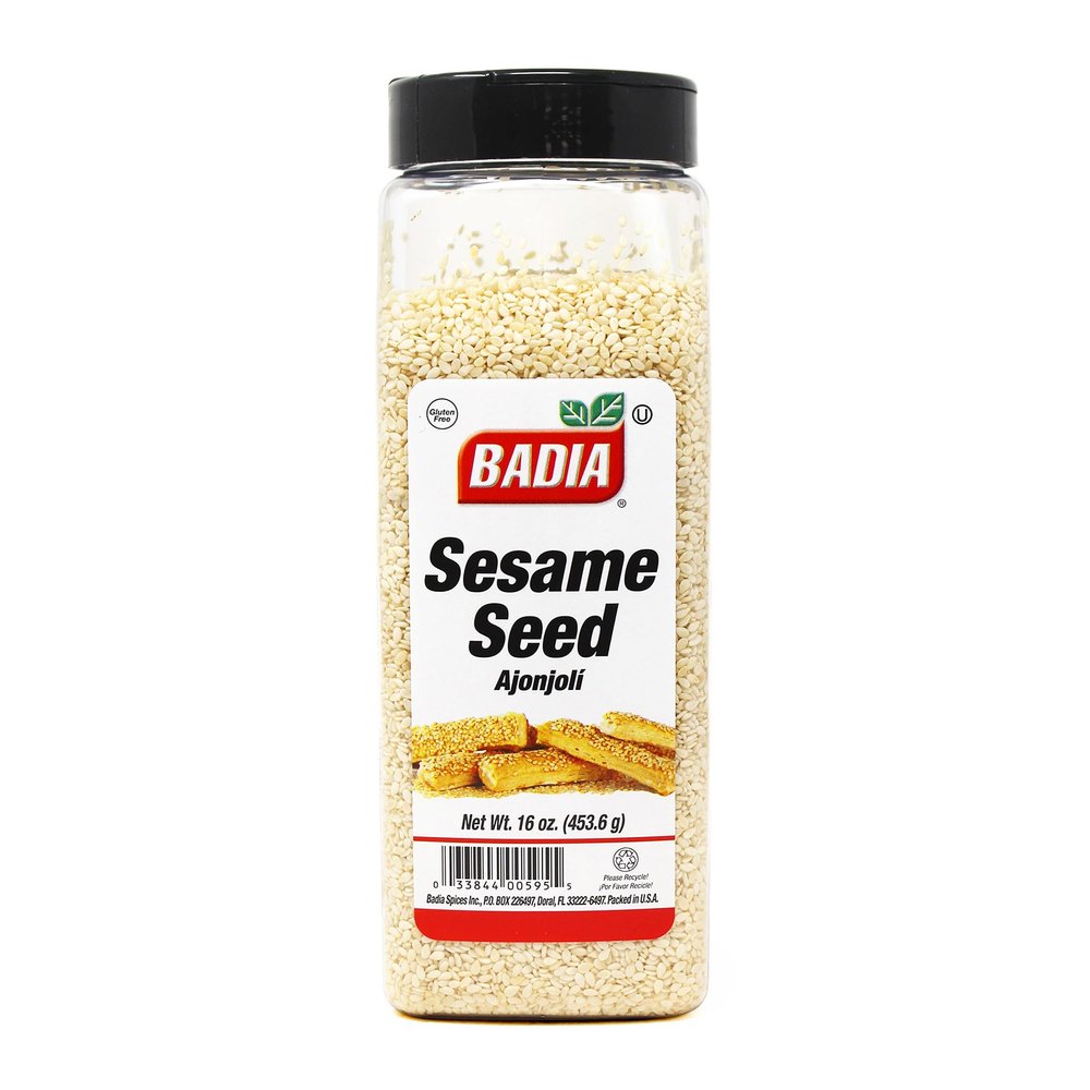 Badia Sesame Seed Hulled 16 oz  Nutty Mild Flavor for Baking, Cooking, Salads, & Breads