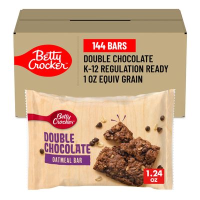 Betty Crocker Oatmeal Bar, Double Chocolate, 1.24 Oz, 144 Count