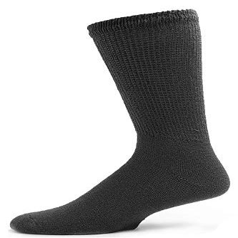 Men's Black Diabetic Crew Socks
