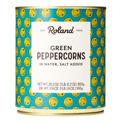 Roland Foods Green Peppercorns in Brine, Specialty Imported Food, 28.2 Ounce Can, Pack of 1