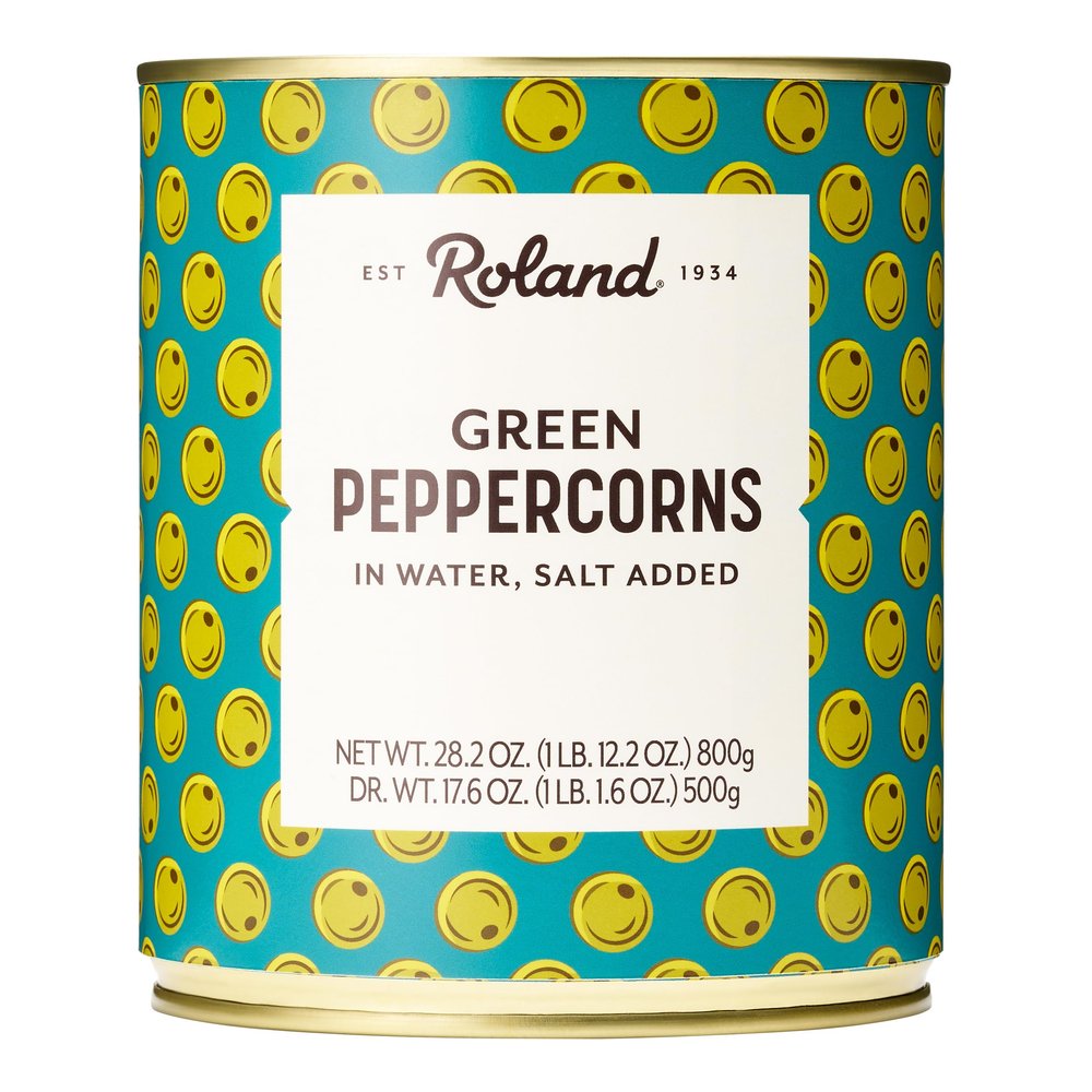 Roland Foods Green Peppercorns in Brine, Specialty Imported Food, 28.2 Ounce Can, Pack of 1
