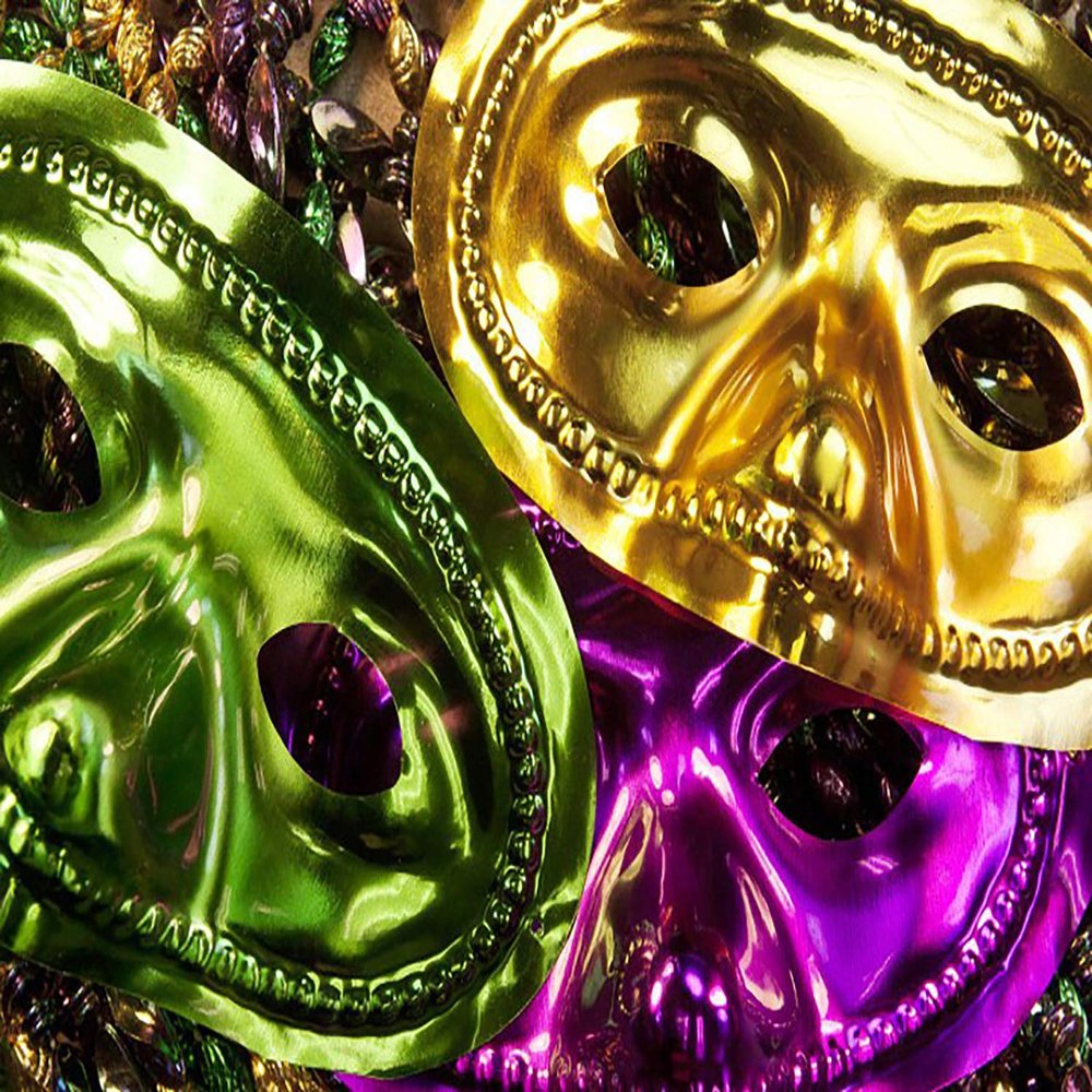 1/4 Sheet ~ Mardi Gras Masks ~ Edible Cake/Cupcake Topper - d871