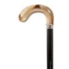 Oxbow Walking Cane Imported from Italy Made from Aged Hardwood Shaft and Polished Resin view 1
