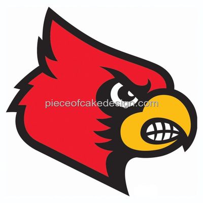 3" Round - Cardinal Team Mascot - Edible Cake/Cupcake Topper