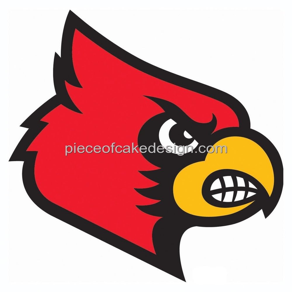 3" Round - Cardinal Team Mascot - Edible Cake/Cupcake Topper