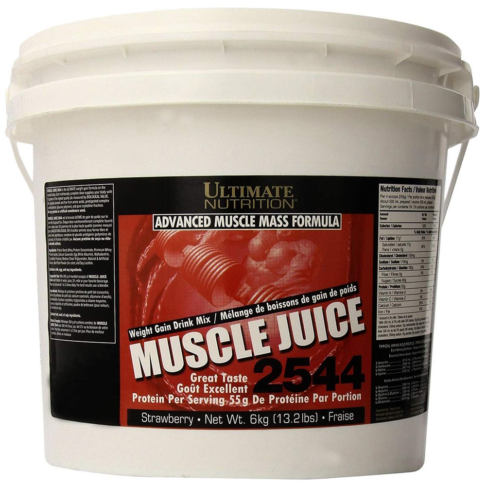 Ultimate Nutrition Muscle Juice, Weight Gain Drink Mix - Mass Gainer Workout Powder for Men & Women - Supplement for Lean Muscle Growth & Immune Support with 55g Protein - Strawberry, 13.2lb