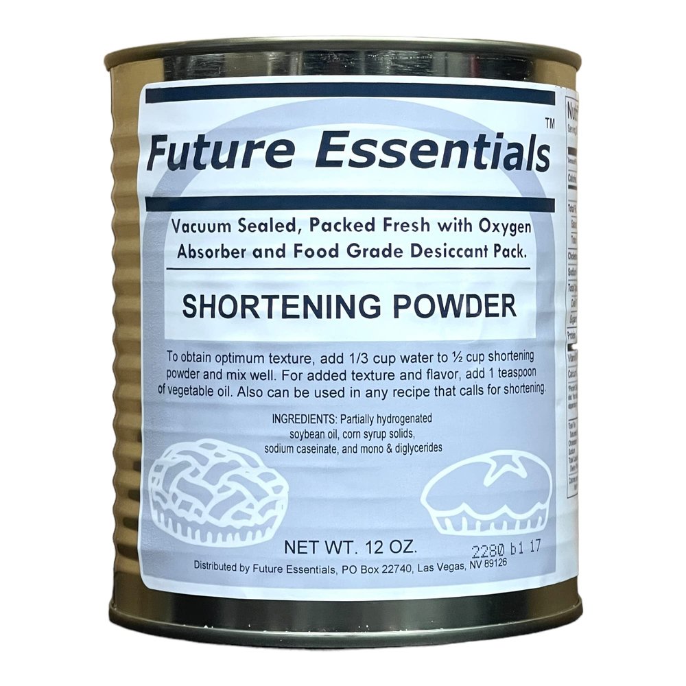Future Essentials Shortening Powder  Shelf-Stable Shortening for Baking & Frying  Cooking Fat for Emergency & Daily Use  Long Shelf Life & Made in the USA  12 oz, #2.5 Can
