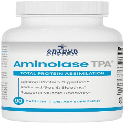 Arthur Andrew Medical - Aminolase TPA, Total Protein Assimilation, Optimal Protein Absorption and Decreased Gas and Bloating, Vegan, Non-GMO, 90 Capsules