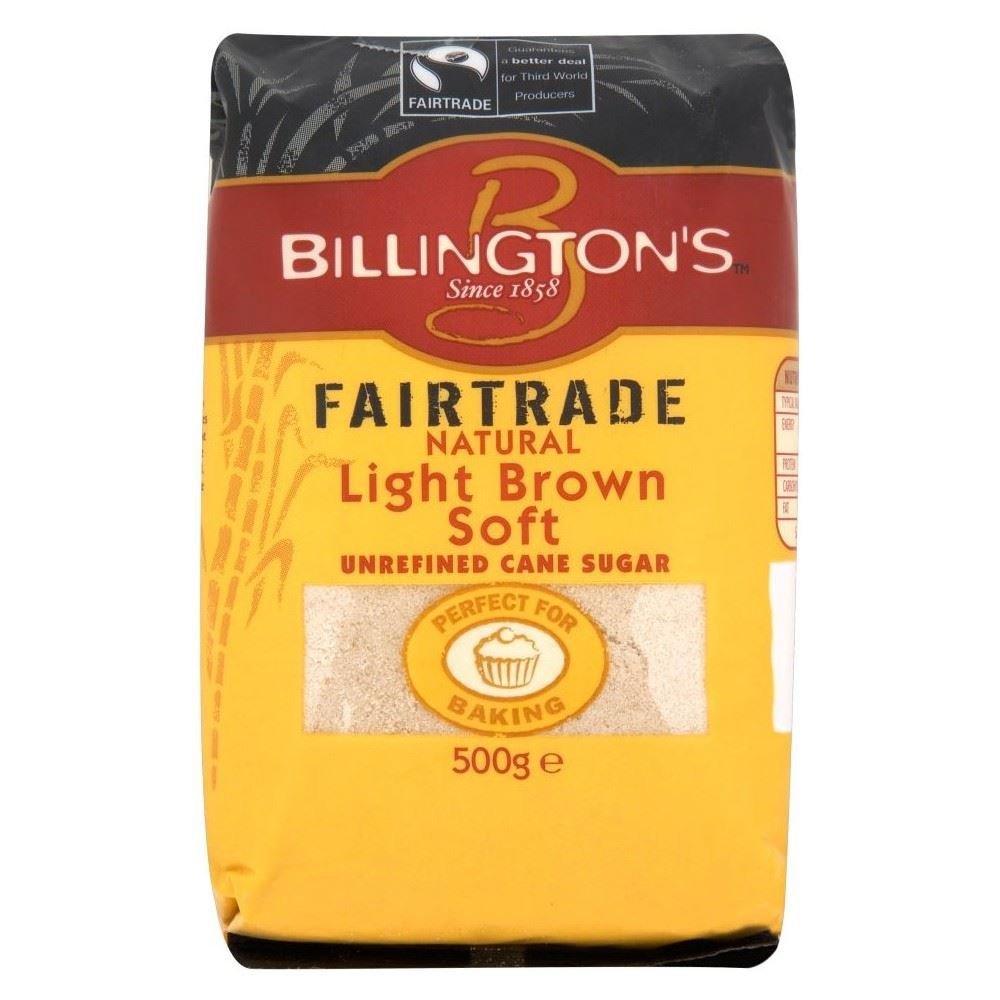 Billington's Fairtrade Natural Light Brown Soft Sugar 500G