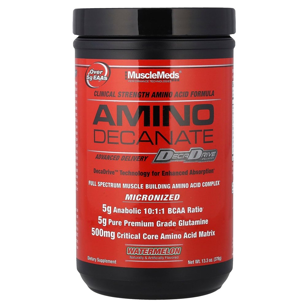 MuscleMeds - Amino Decanate, Full Spectrum Muscle Building Amino Acid Complex (Watermelon, 13.3 oz)