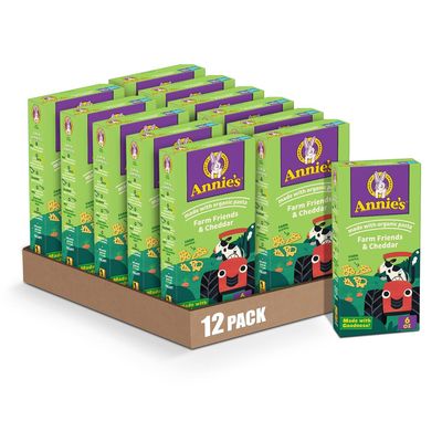 Annie's Farm Friends and Cheddar, Made with Real Cheese and Organic Pasta, 6 oz (Pack of 12)